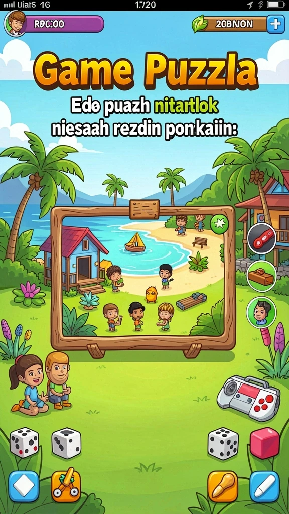 rsnok - Lingkungan permainan yang penuh warna dan detail.